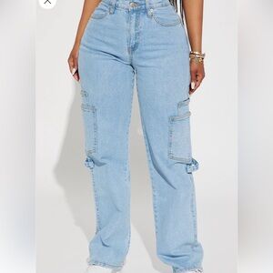 Fashion Nova Light Blue Straight Leg Jeans